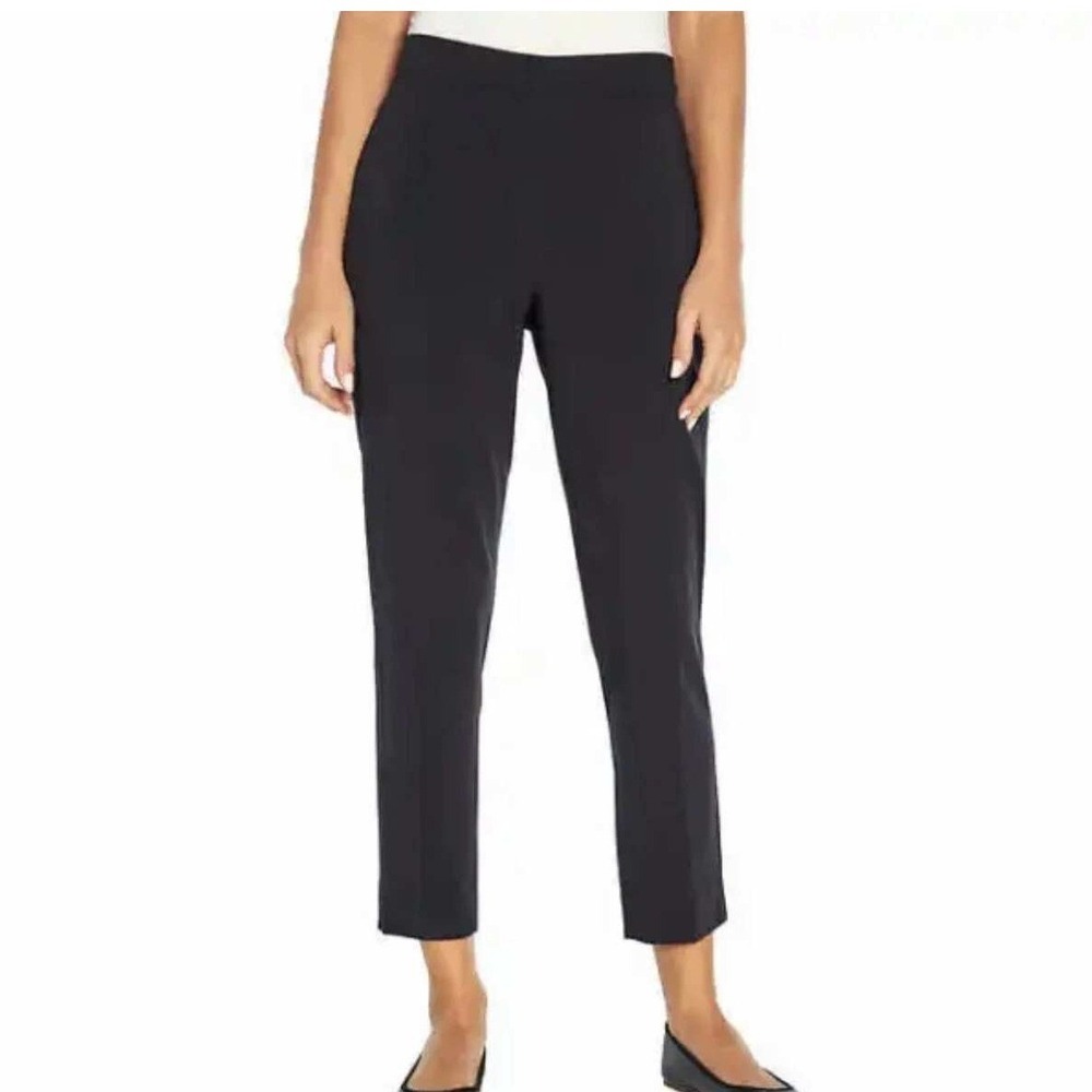 Banana Republic Women's 10 Black Pull On Pants Rayon Blend Stretch Straight Leg